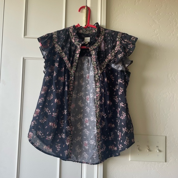 LA VIE Rebecca Taylor SL print mix top size S - Picture 5 of 8